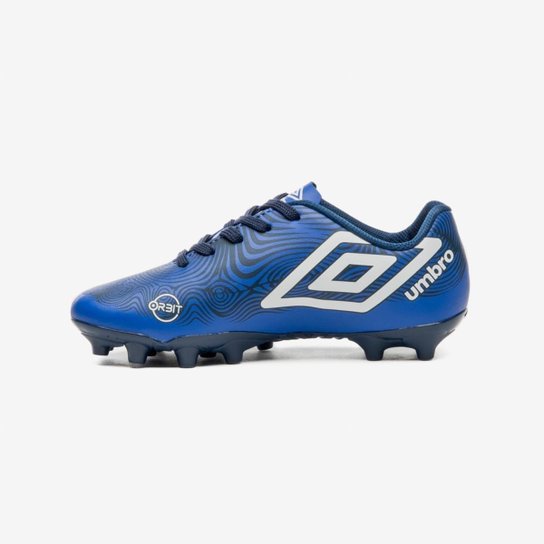 Chuteira Campo Umbro Orbit Infantil [Cor: Azul E Marinho - Tamanho: 33]